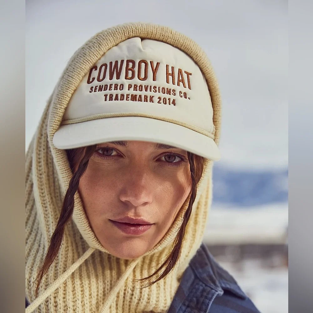 Free People Cowboy Trucker Hat by Senderos Provisions Co.Tan/Cream - Picture 2 of 13